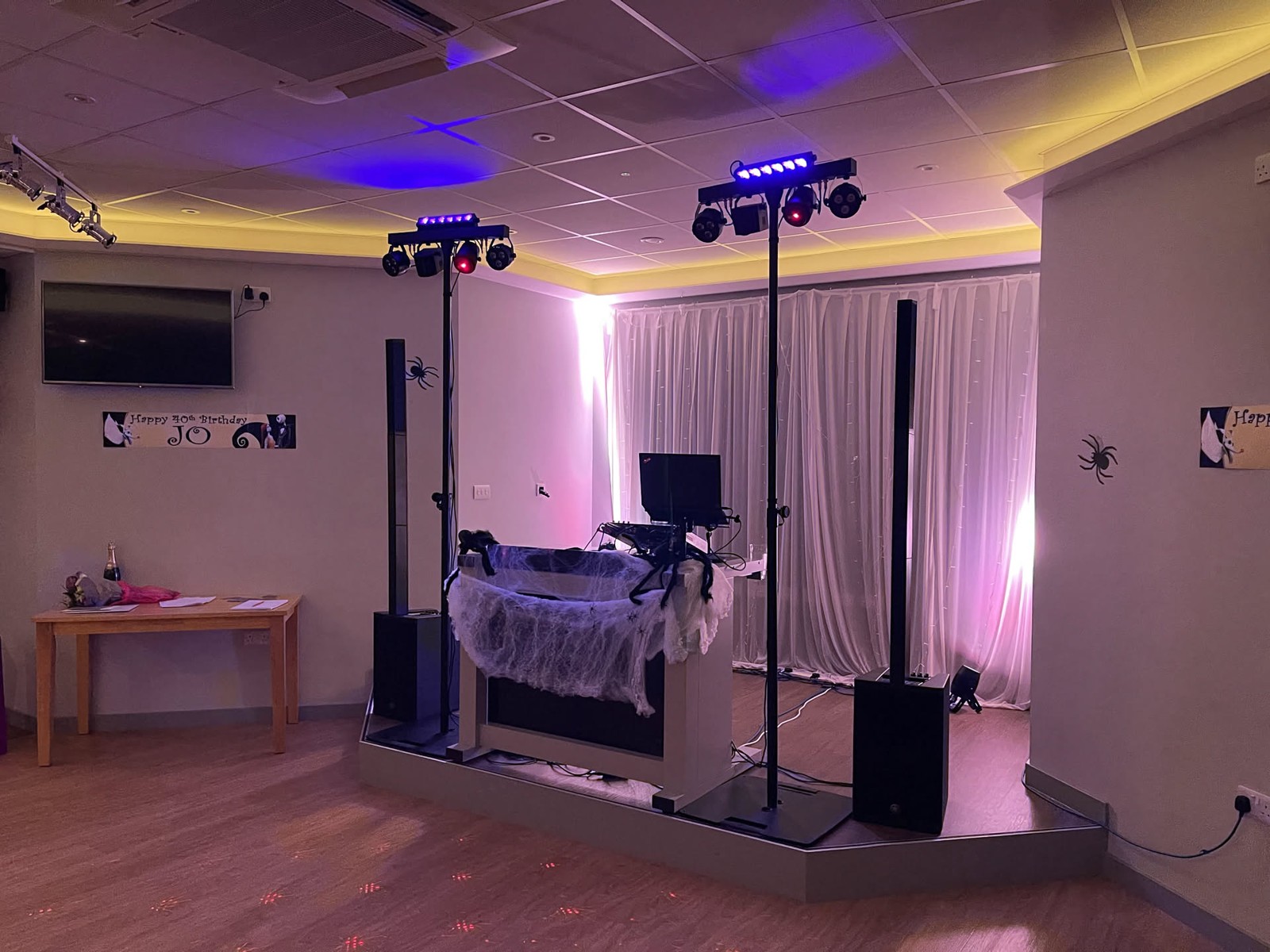 Comrades Club Epsom · A Halloween party setup, before the dancing begins