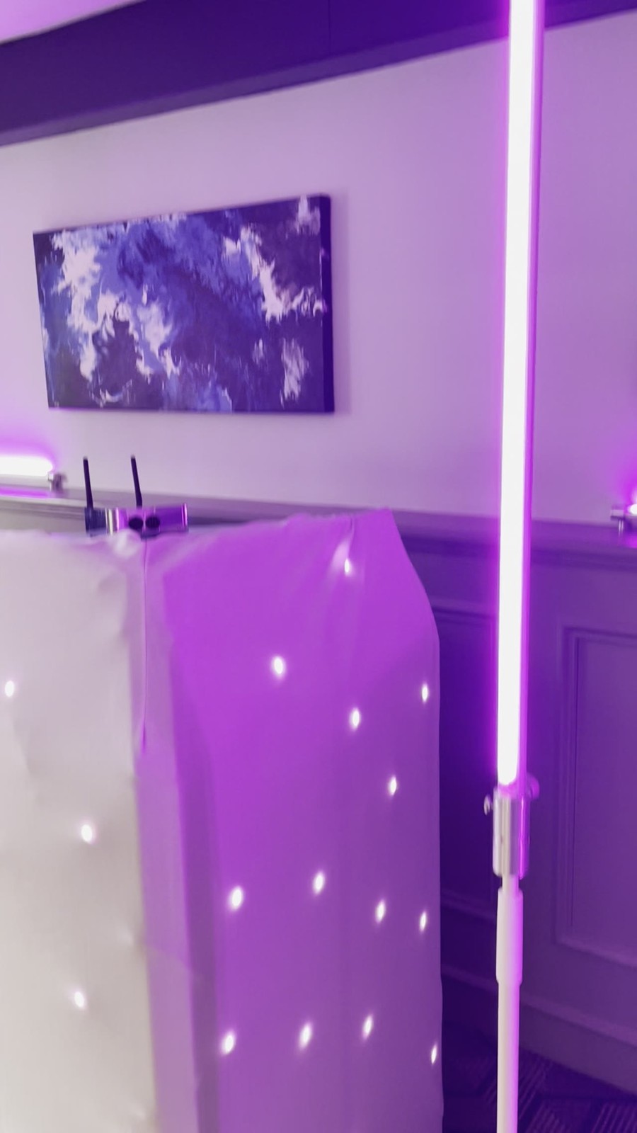 Kingswood Golf & Country Club · White booth and purple uplighting, ready for a birthday celebration — video still