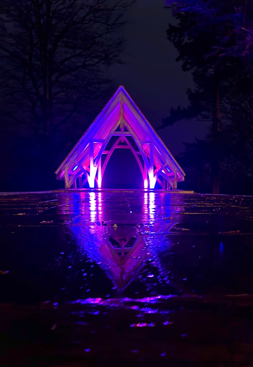 The user-supplied illuminated evening photograph at Highley Manor