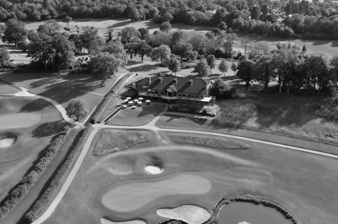 Soft monochrome venue view of Surrey National Golf Club